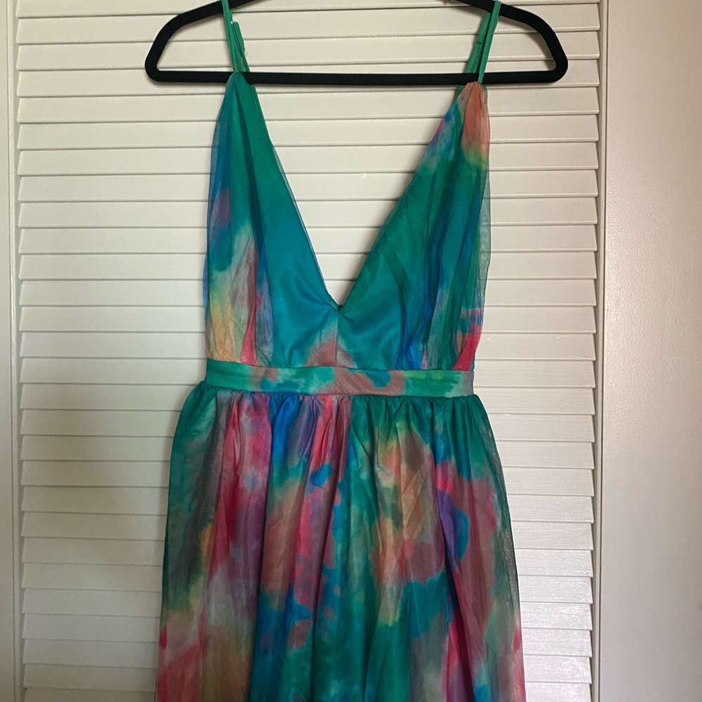 Green Tie dye maxi dress